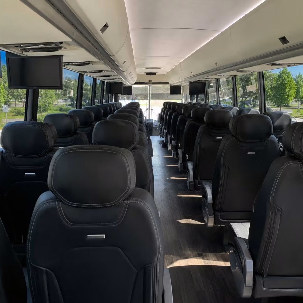 56 passenger charter bus interior